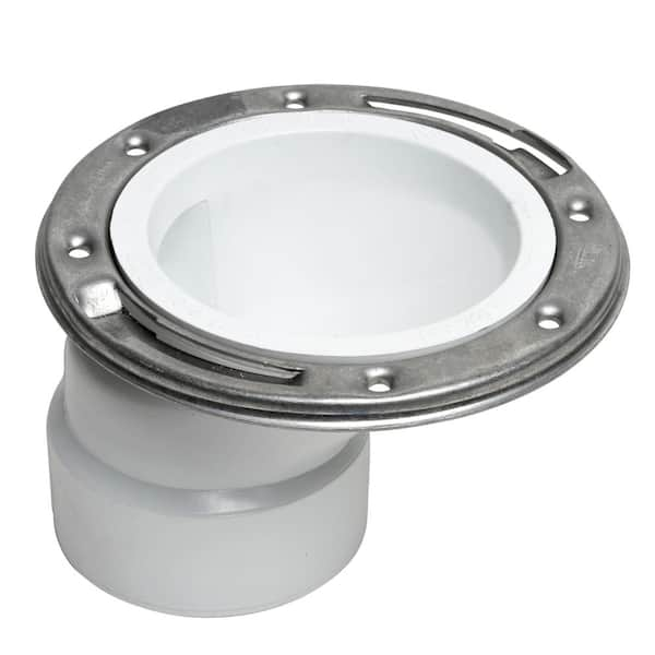 Oatey 3 in. PVC Open Offset Toilet Flange with Stainless Steel Ring