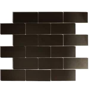 Modern Design Bronze Brick Mosaic 14 in. x 14 in. Stainless Steel Backsplash Wall Tile (14 sq. ft./Case)