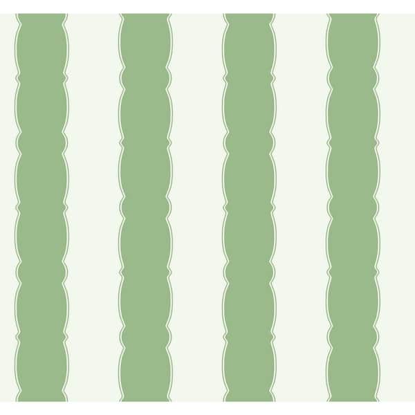 GRANDMILLENNIAL 60.75 sq. ft. Scalloped Stripe Wallpaper