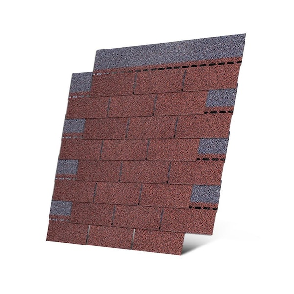 Roofing Shingles 3-Tab (Red) 8-Pack 39.4"x13.1",Asphalt Shingles for House Shed Roof Tiles Repair Decor