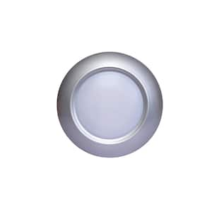 LED Flush Mount 11.25 in. 1-Light Brushed Nickel Finish Integrated LED Flush Mount Ceiling Light w/Frosted Acrylic Shade