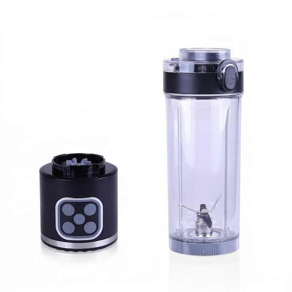 Black 25 oz. Tritan Portable Blender Personal Smoothie Maker Removable Vessel Ice Crush 4 Programs Leakproof Lid