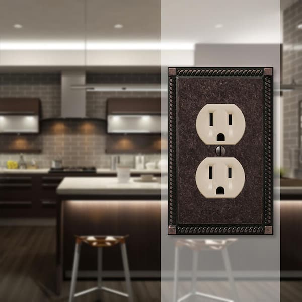 Bronze 1-Gang Duplex Outlet Wall Plate (1-Pack)