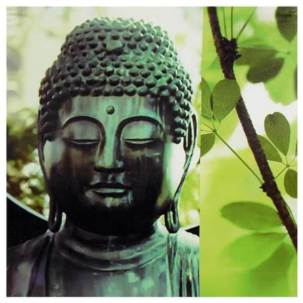 Oriental Furniture Oriental Furniture 24 in. x 24 in. "Patina Buddha" Canvas Wall Art