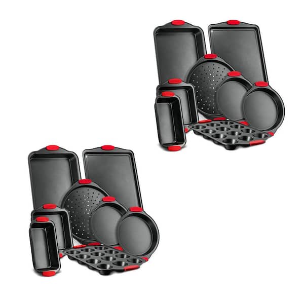 NutriChef 8-Piece Deluxe Oven Non Stick Gray Carbon Steel Bakeware Set (2-Pack)