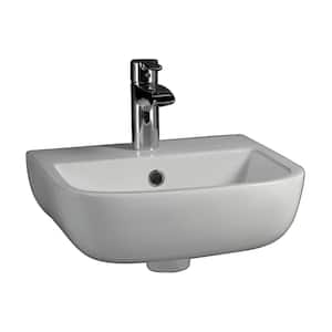 Series 600 Small Wall-Hung Sink in White with 4 in. Centerset Faucet Holes