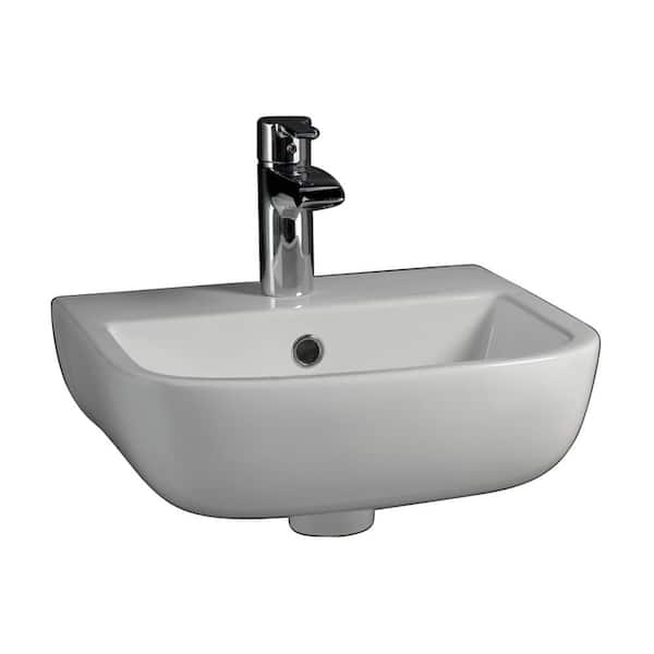 Barclay Products Series 600 Small Wall-Hung Sink in White with 4 in. Centerset Faucet Holes