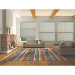 Winter White Cordless Day or Night UV Blocking Fabric 9/16 in. Single Cell Cellular Shade, 56.5 in. W x 48 in. L