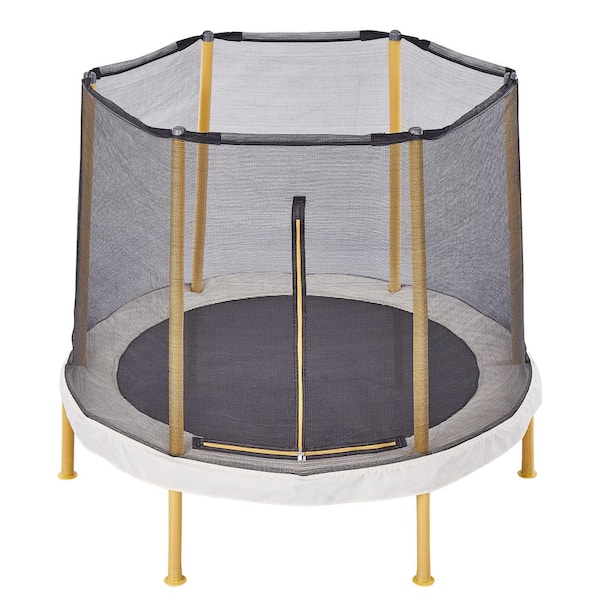 60 in. Round Trampoline with Enclosure-The Ultimate Fun for Indoor and Outdoor Play