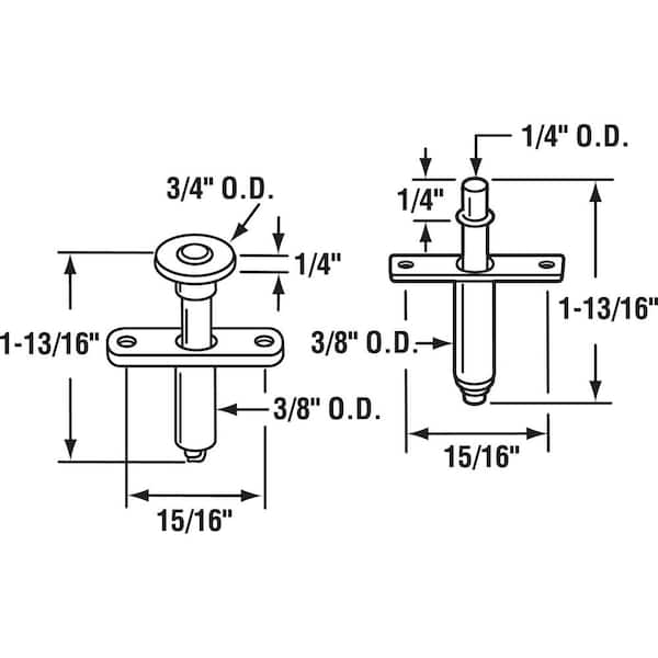 Prime-Line Top Pivot and Guide Wheel, 3/8 in Diameter, Steel