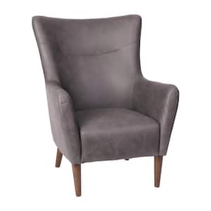 Dark Gray Leather/Faux Leather Accent Chair