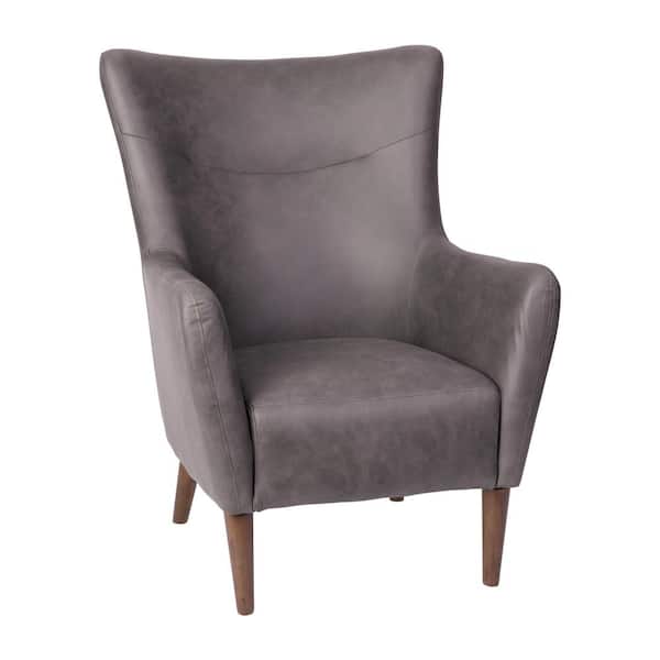 Carnegy Avenue Dark Gray Leather/Faux Leather Accent Chair