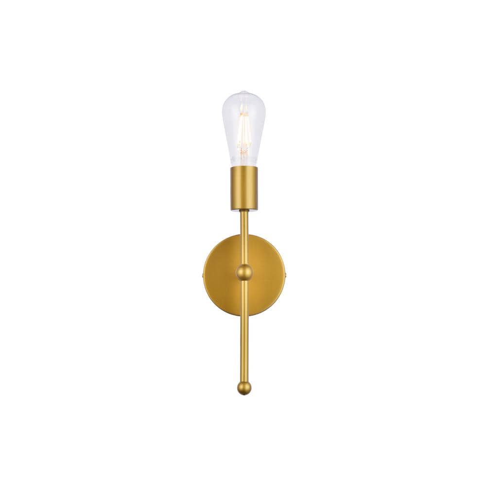 Home Living 4.7 in. 1-Light Brass Vanity Light