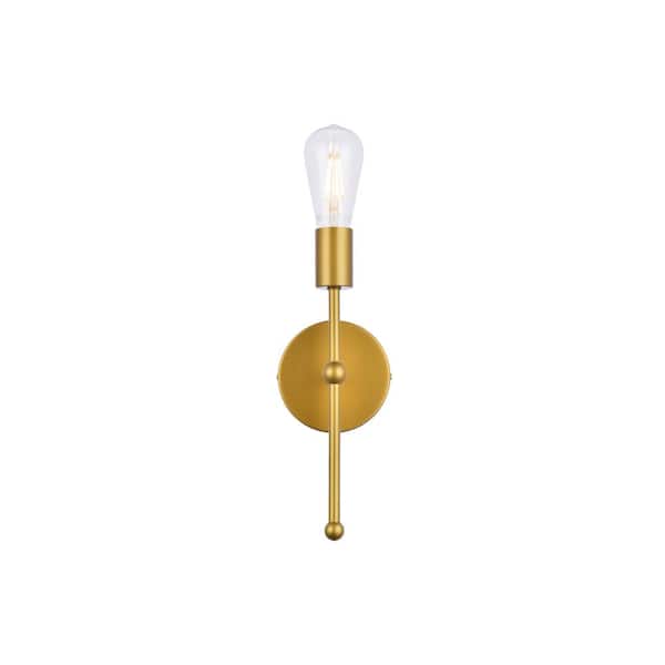 Home Living 4.7 in. 1-Light Brass Vanity Light