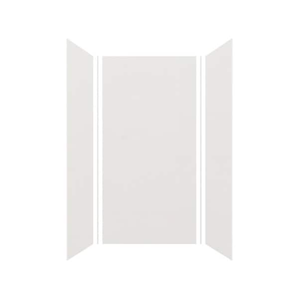 Expressions 36 in. x 36 in. x 72 in. 3-Piece Easy Up Adhesive Alcove Shower Wall Surround in Grey