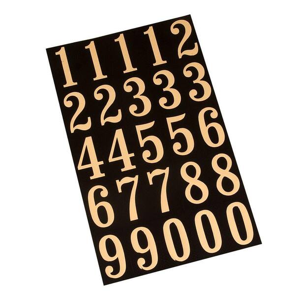 Hy-ko MM-3N Self-Adhesive Reflective Number Set Gold 