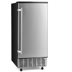 15 in. 80 lb. Built-in Ice Maker Free-Standing/Under Counter Machine in Silver