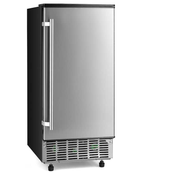 Costway 15 in. 80 lb. Built-in Ice Maker Free-Standing/Under Counter Machine in Silver