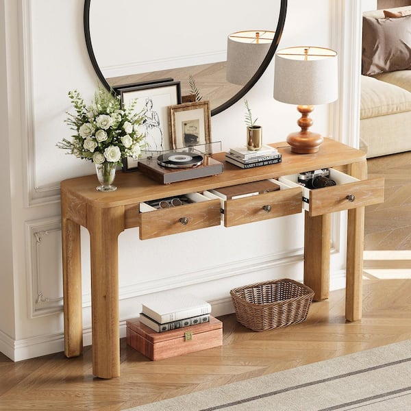 Harper & Bright Designs Rustic 52 in. Natural Color Rectangle Wood