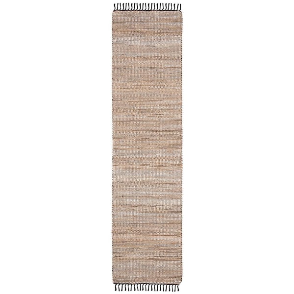 Vintage Leather Beige 2 ft. x 6 ft. Solid Speckled Gradient Runner Rug