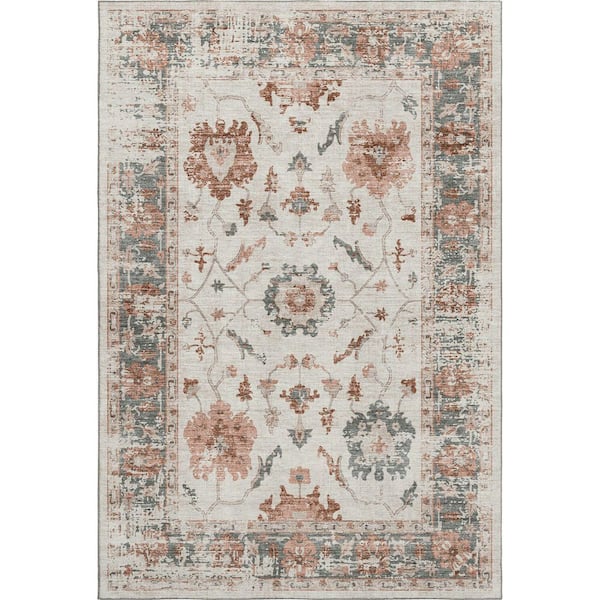 Mayfield Premium Machine Washable Abstract AMF1976 Linen 3 ft. x 4 ft. Area Rug