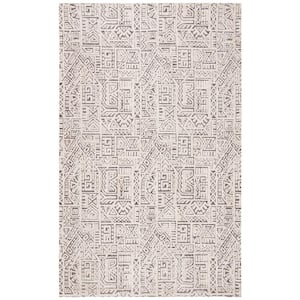 Classic Vintage Natural/Ivory 9 ft. x 12 ft. Geometric Area Rug