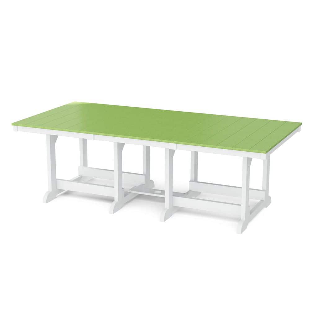 Heritage Lime Green and White HDPE Plastic 44 in. x 94 in. Outdoor Dining Table