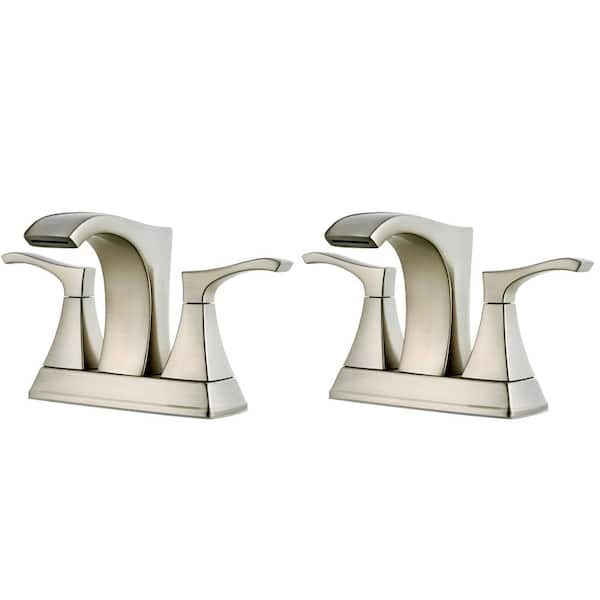 Pfister Venturi 4 in. Centerset 2-Handle Bathroom Faucet in Spot Defense Brushed Nickel (2-Pack Combo)