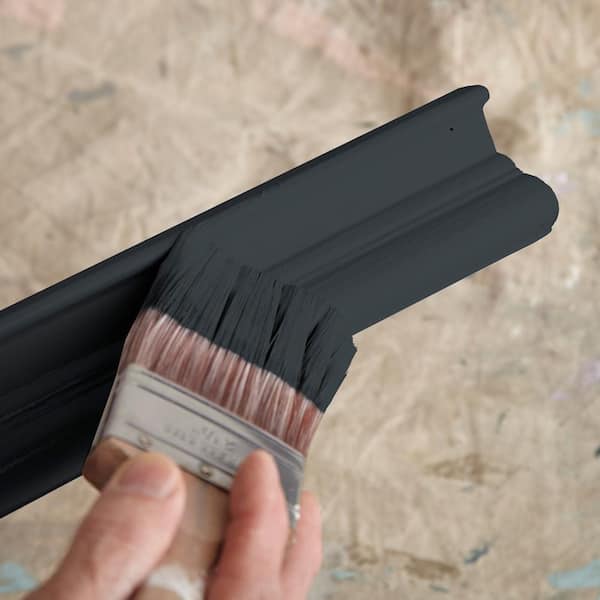behr little black dress exterior BEHR PREMIUM PLUS 1 gal. #PPU24-23 Little Black Dress Satin Enamel Exterior Paint & Primer 934001