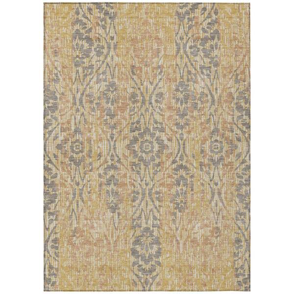 Chantille Machine Washable Indoor/Outdoor Abstract ACN2482 Gold 5 ft. x 7 ft. 6 in. Area Rug