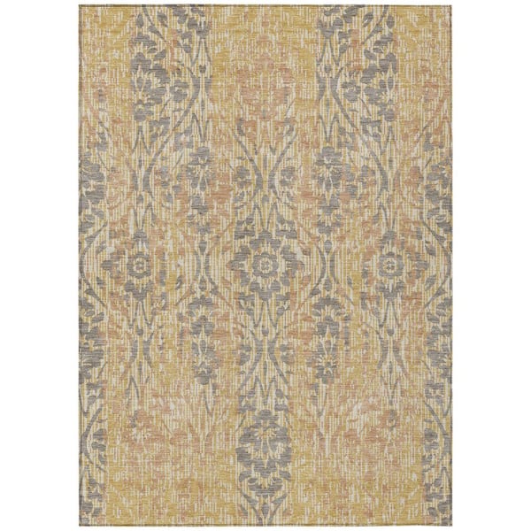 Chantille Machine Washable Indoor/Outdoor Abstract ACN2482 Gold 8 ft. x 10 ft. Area Rug