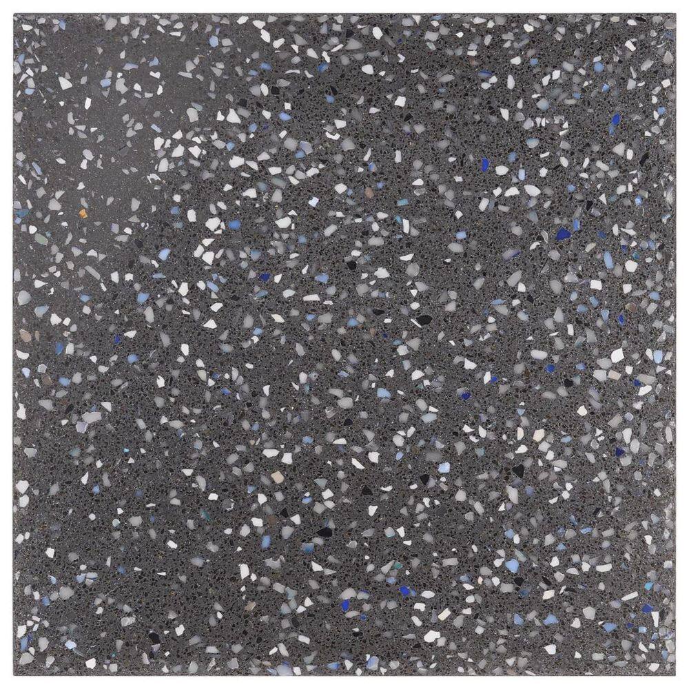 Raleigh Glass Charcoal Nautical Blue 4 in. x 0.71 in. Polished Terrazzo Floor and Wall Tile Sample price history on PriceWatchPro