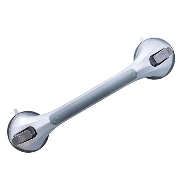 16.8 in. Grab Bars Easy to Install Suction Shower Handles in Silver for Bathroom Removable Handrails Safety Grip