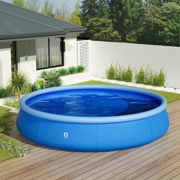 AVENLI 15 ft. Round 36 in. D Above Ground Inflatable Pool Family Swimming Pool Easy Set
