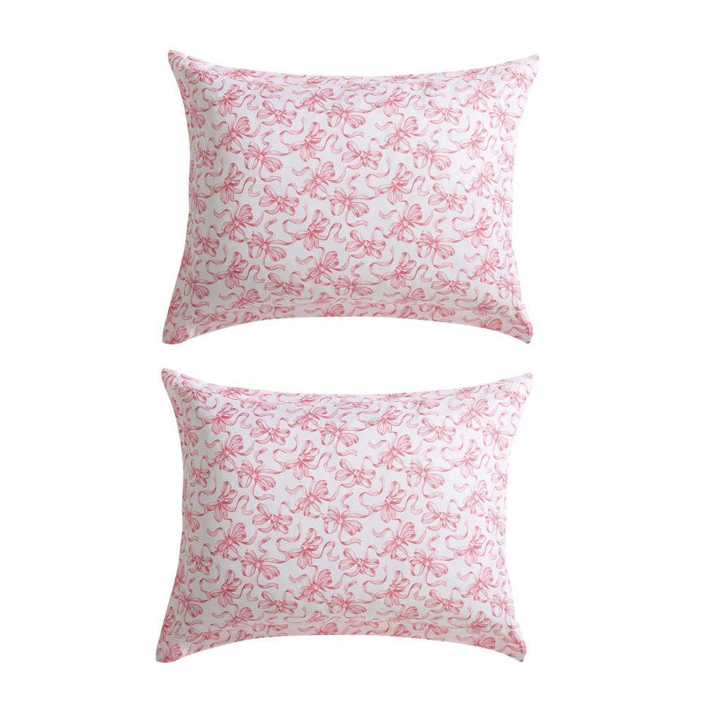 King Pink Polyester Ballet Bows Duvet Cover Set