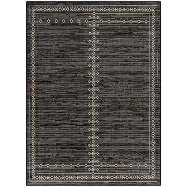 BALTA Benet Charcoal 5 ft. x 7 ft. Geometric Indoor/Outdoor Area Rug