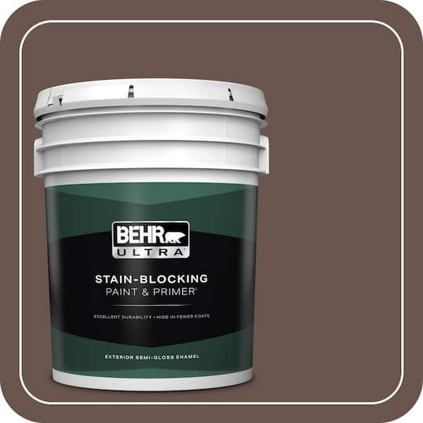 BEHR ULTRA 5 gal. Home Decorators Collection #HDC-CL-13A Library Leather Semi-Gloss Enamel Exterior Paint & Primer