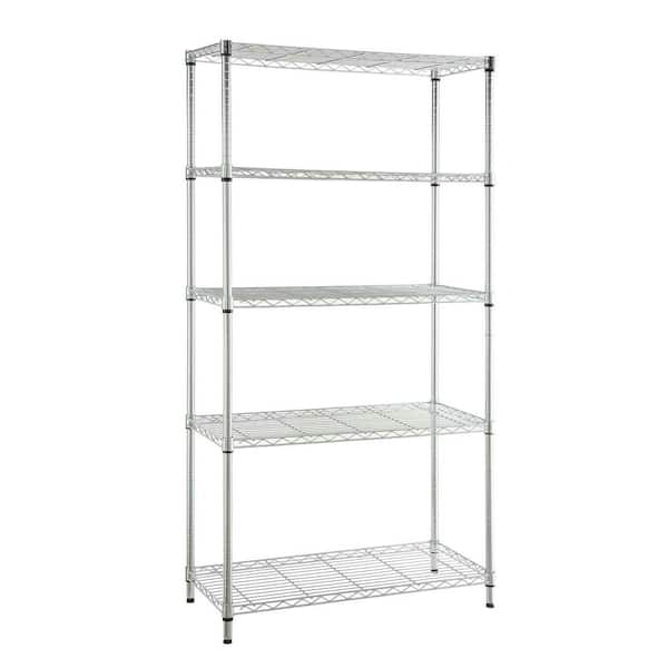 Photo 1 of 5-Tier Steel Wire Shelving Unit in Chrome (36 in. W x 72 in. H x 16 in. D)