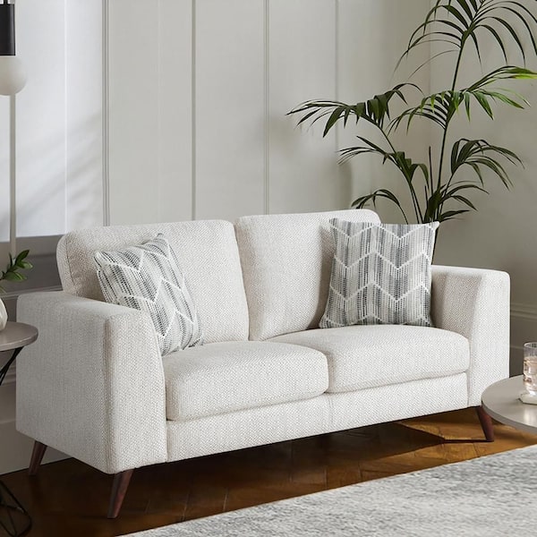 Lazzara Oberon 64 in. W Silver-Cloud Chenille Upholstery 2-Seater Loveseat
