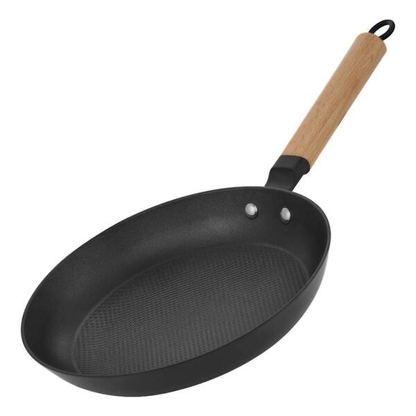 10 in. Pre-Seasoned Cast Iron Nonstick Skillet with Detachable Wooden Handle, Oven Safe to 500°F