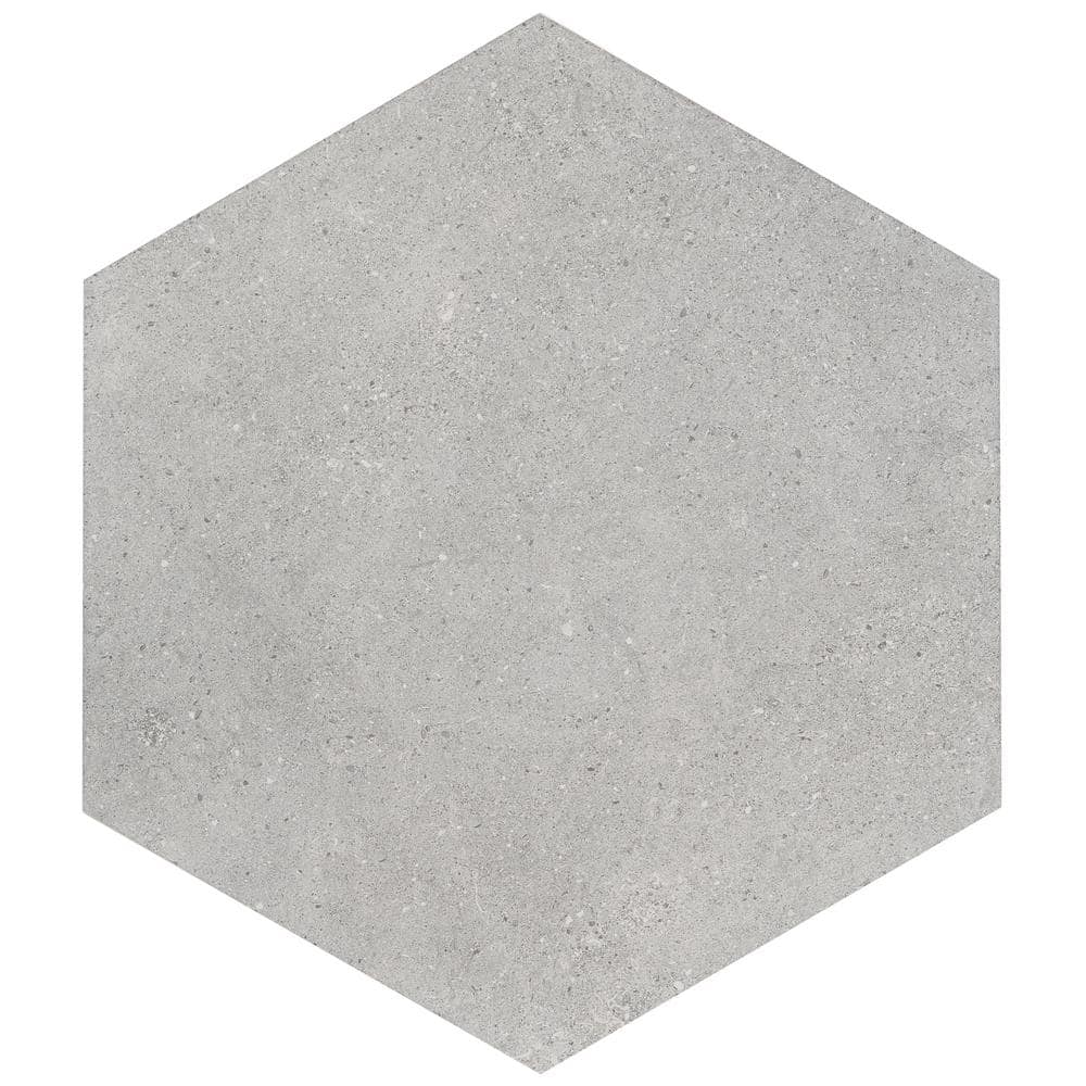 Bower Hex 14.5" Matte Gray Porcelain Hexagonal Tile