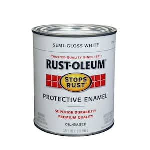 1 qt. Protective Enamel Semi-Gloss White Interior/Exterior Paint (2-Pack)