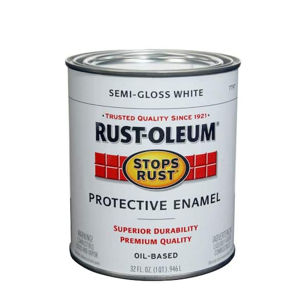 Stops Rust Protective Enamel Oil-Based Paint, 1 Quart, Semi-Gloss