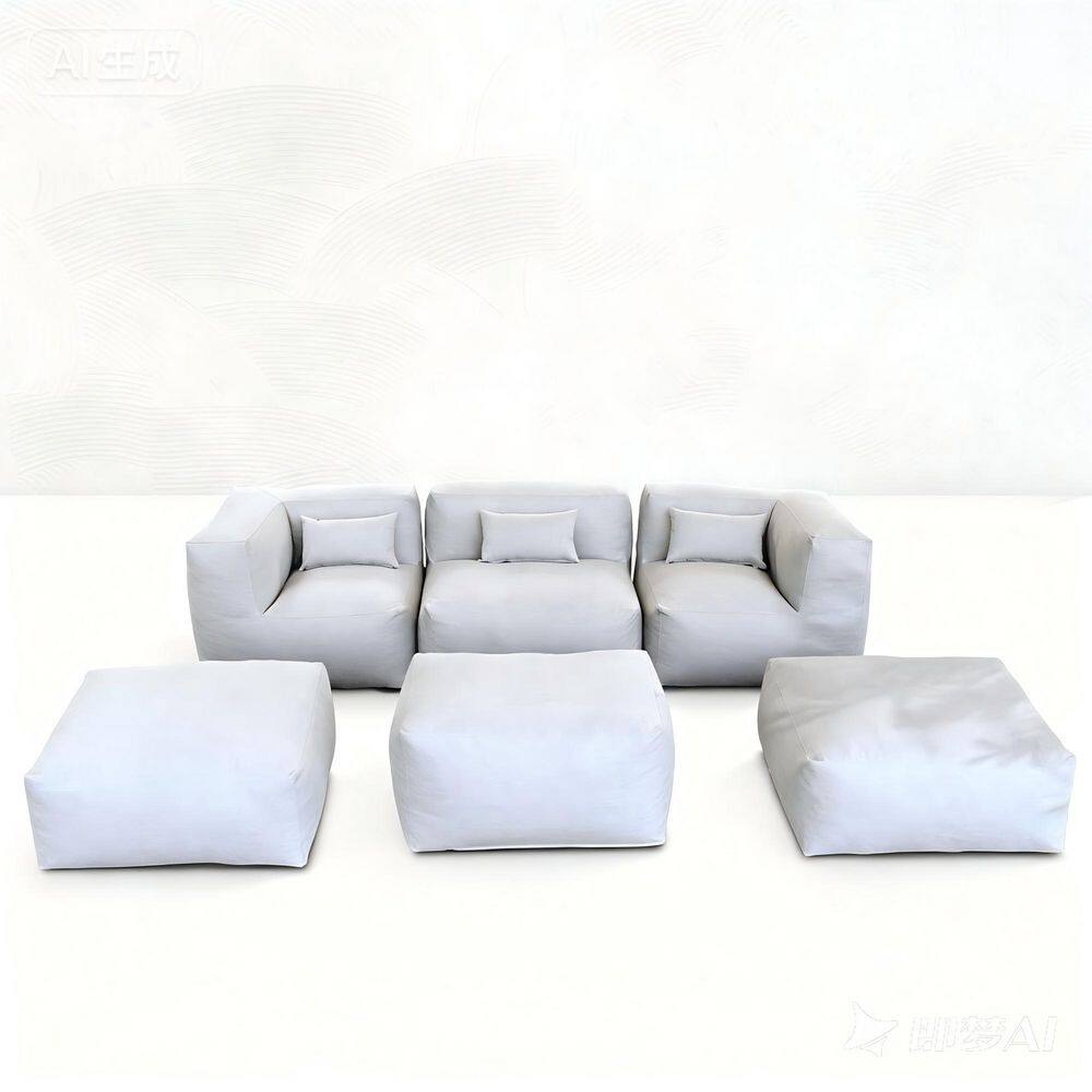 6 Pcs Outdoor Patio Conversation Seating Set, Patio Furniture Dense Foam Pool Loungers Lazy Sofa for Outside, Light Gray price history on PriceWatchPro