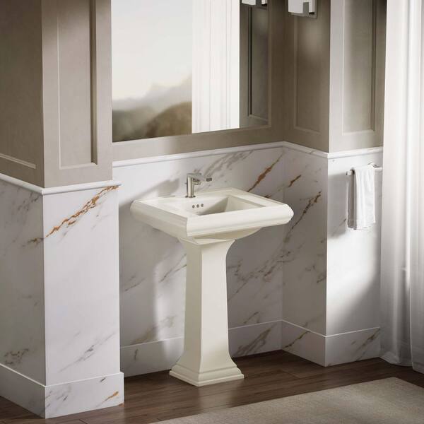 KOHLER Memoirs Ceramic Pedestal in Biscuit K-2267-96 - The Home Depot
