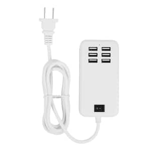 Multiport 6-USB 30-Watt Power 20A US AC Wall Charger Built-in Over-Heat, Over-Charge, Short-Circuit and Surge Protection