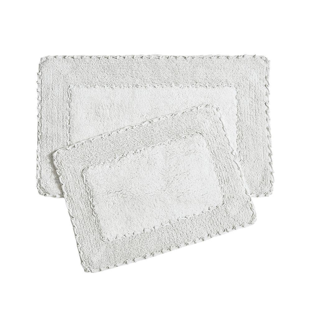ローラアシュレイ　コットンラグ Laura Ashley 17 in. x 24 in. and 20 in. x 32 in. Gray Ruffle