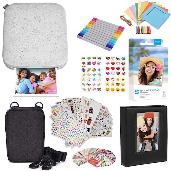 Sprocket 3 x 4 Portable Printer - Instant Photo Printer with zero technology Case Album and Zink Paper Gift Bundle