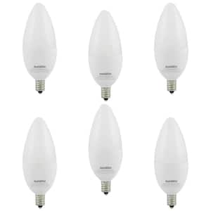 60-Watt Equivalent B11 Dimmable Candelabra E12 Base LED Light Bulb, Warm White 2700K (6-Pack)