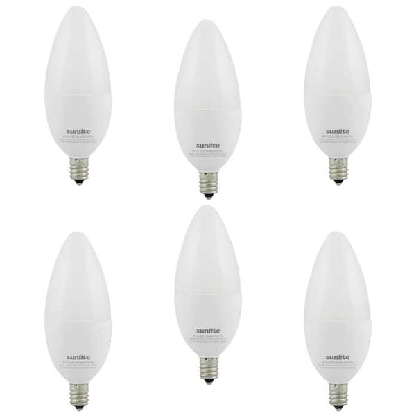 Sunlite 60-Watt Equivalent B11 Dimmable Candelabra E12 Base LED Light ...